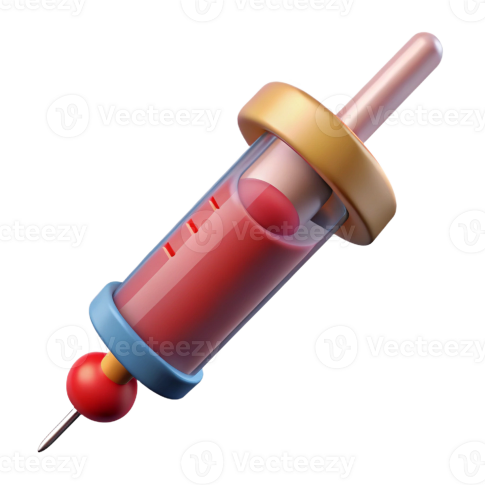 dramatic contemporary Syringe Filled with Liquid Side View Isolated authentic png