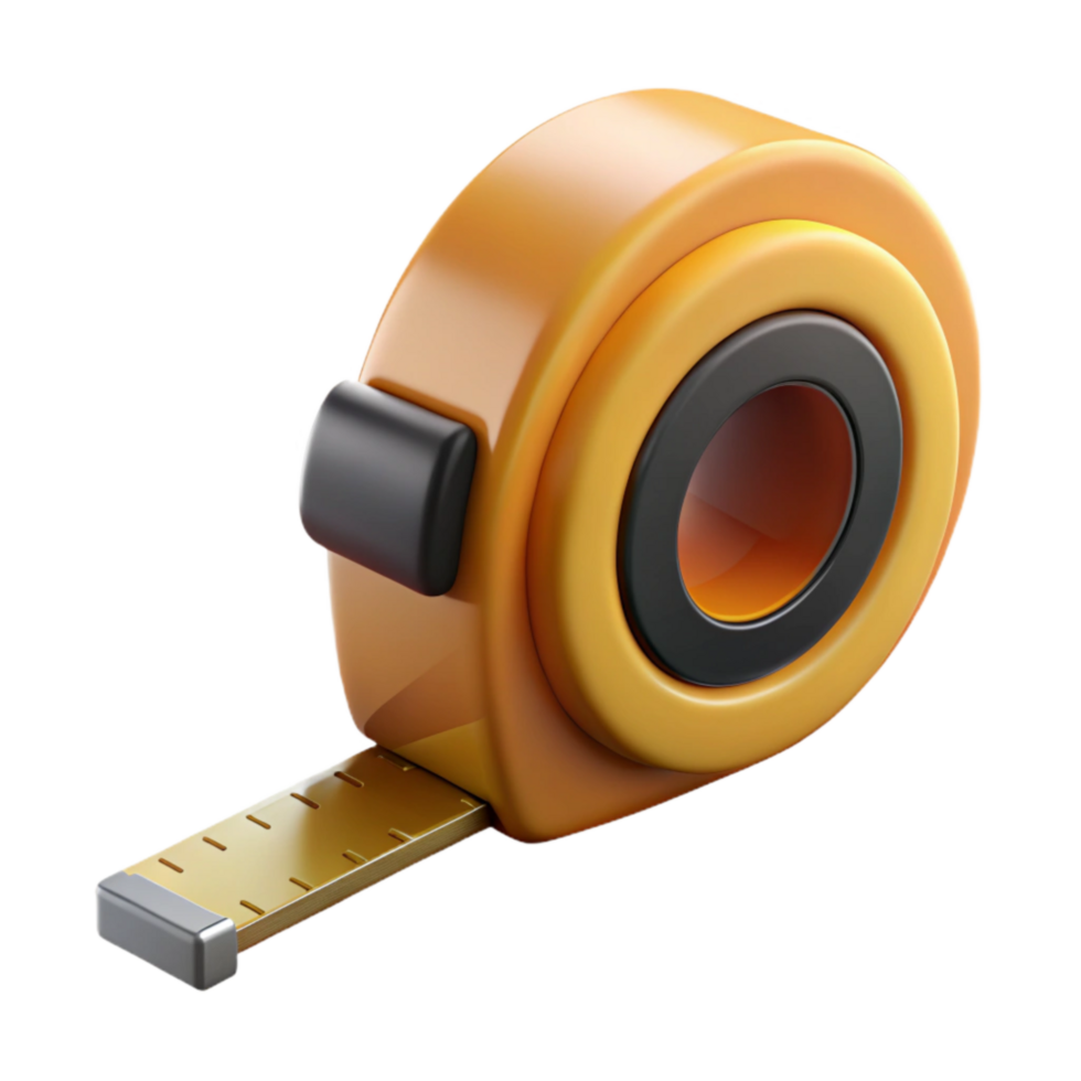 beautiful minimalist Tape Measure Extended Isolated Cutout on Transparent Background authentic png