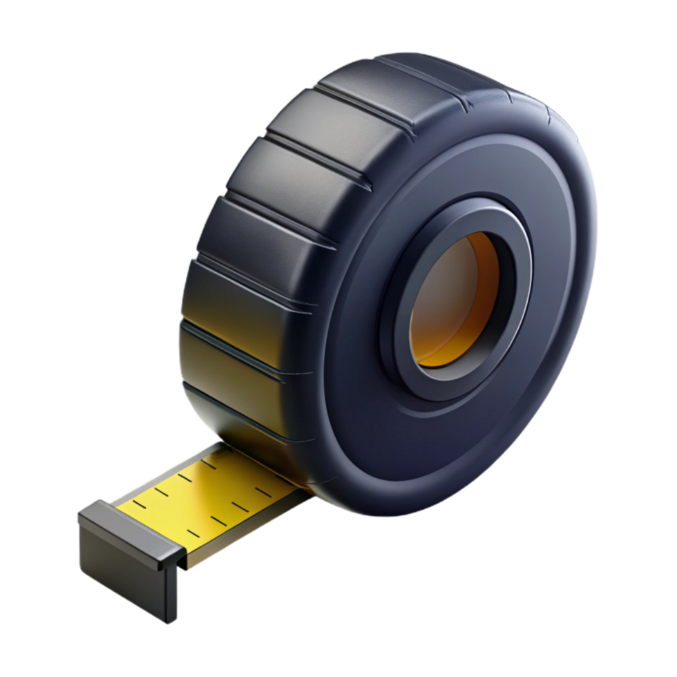 serene abstract Tape Measure Retracted Black Isolated genuine png