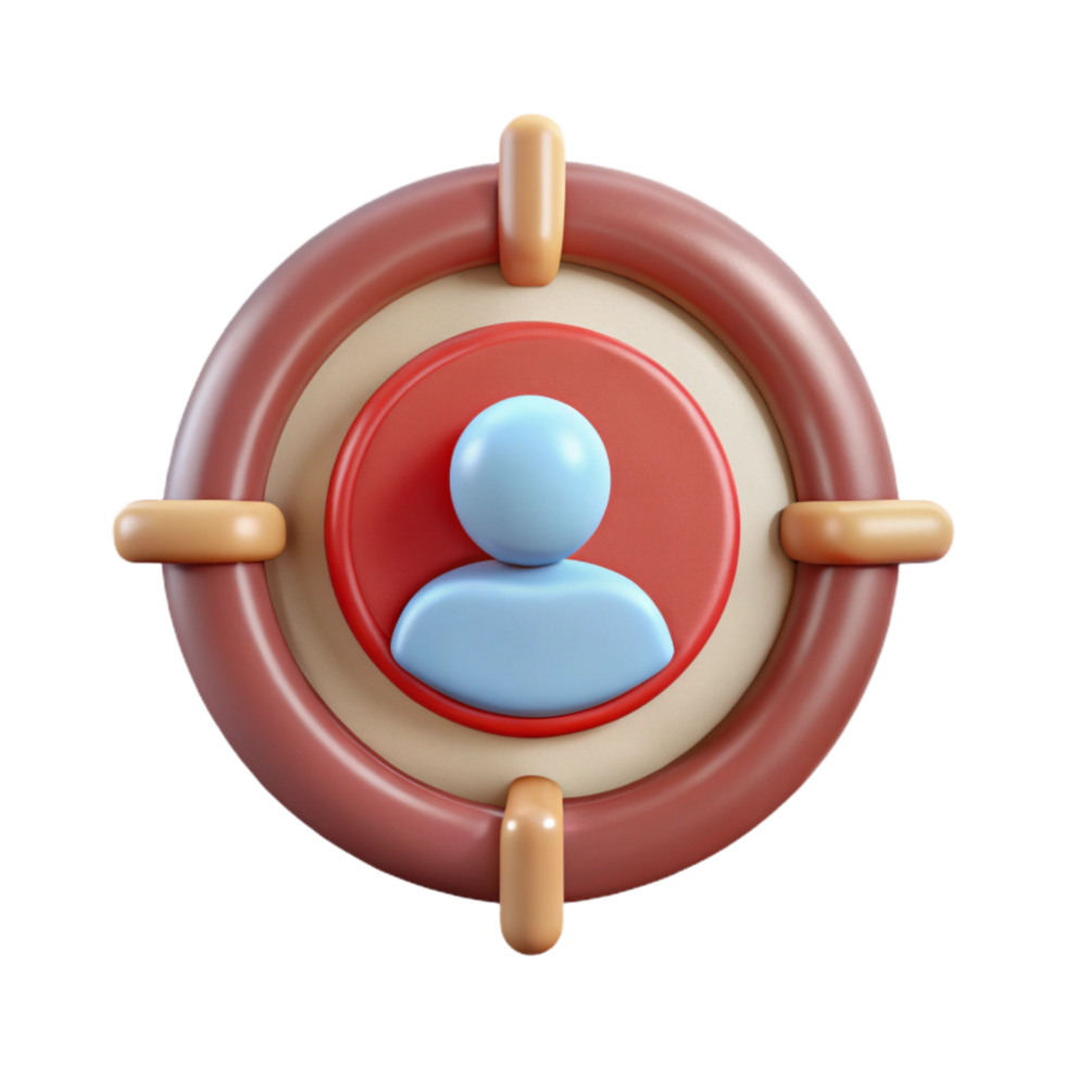 serene minimalist Target Audience Icon Transparent Background premium png