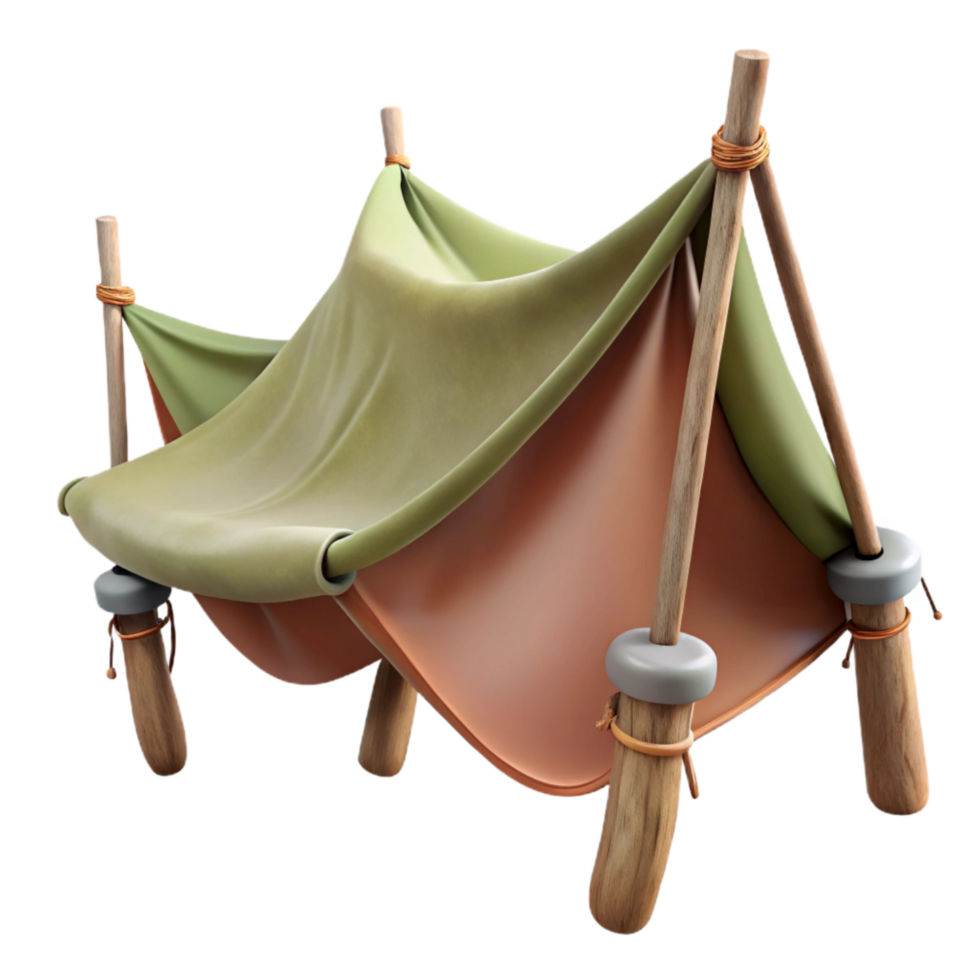 impressive rustic Tarp Tied to Trees Transparent Background premium png