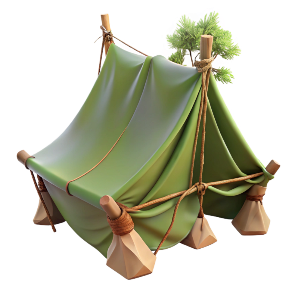 beautiful modern Tarp Tied to Trees Transparent Background exclusive png