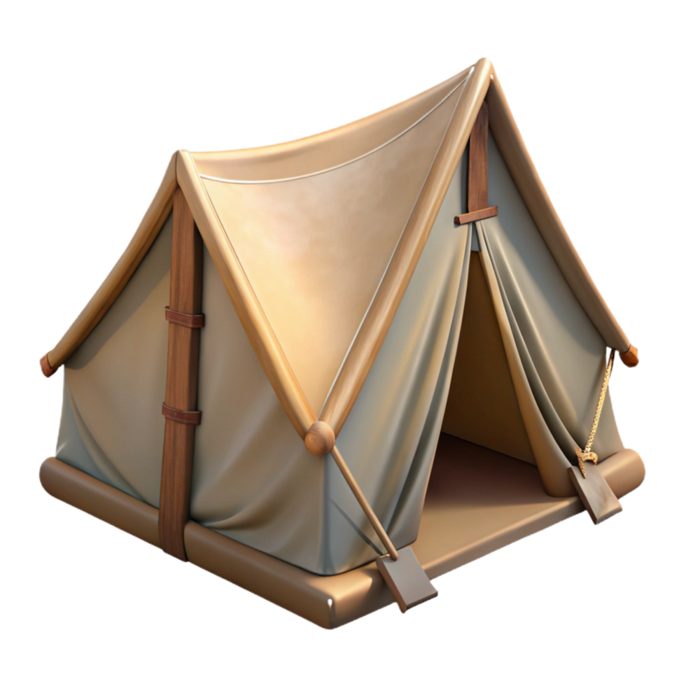 impressive abstract Tent Front View with Open Flap Transparent Background professional png
