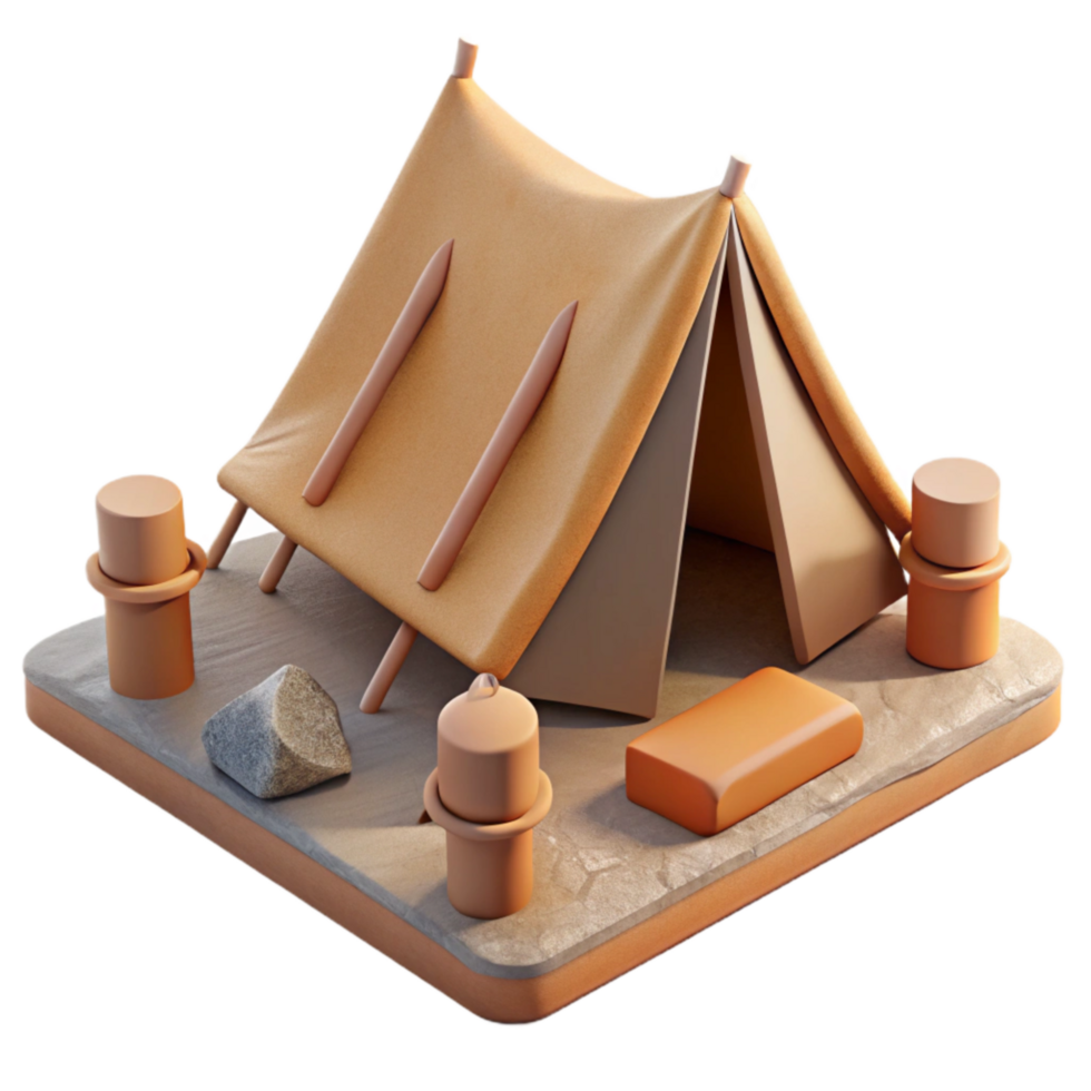 serene traditional Tent Stakes and Guy Lines Cutout detailed png