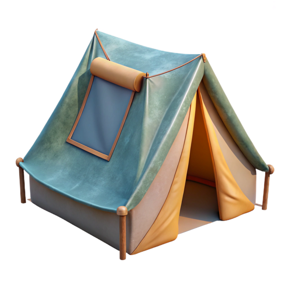 stunning rustic Tent with Rainfly Attached Transparent Background detailed png