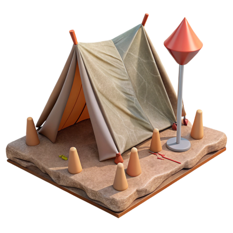 beautiful traditional Tent Stakes and Guy Lines Cutout original png