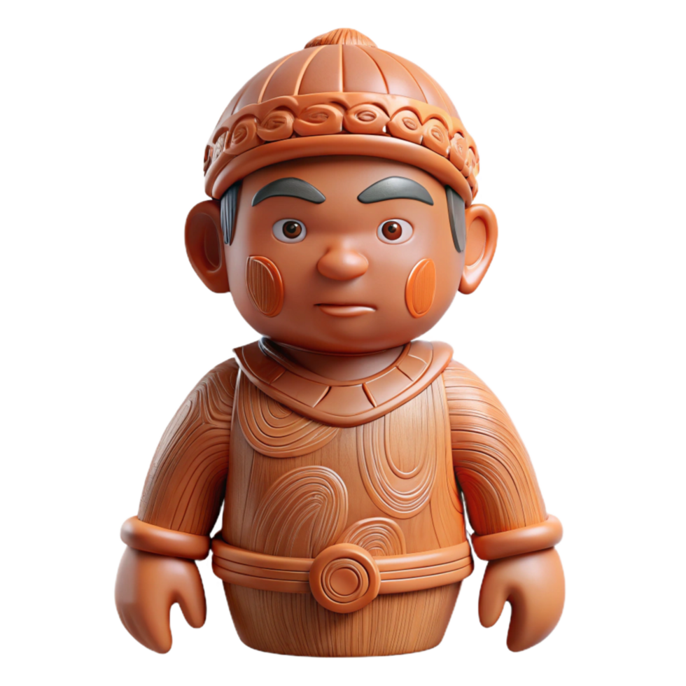 elegant artistic Terracotta Figurine with Detailed Carving Transparent Background premium png
