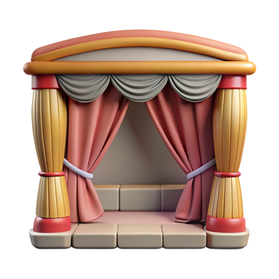 magnificent traditional Theater Stage with Curtains Front View Cutout original png