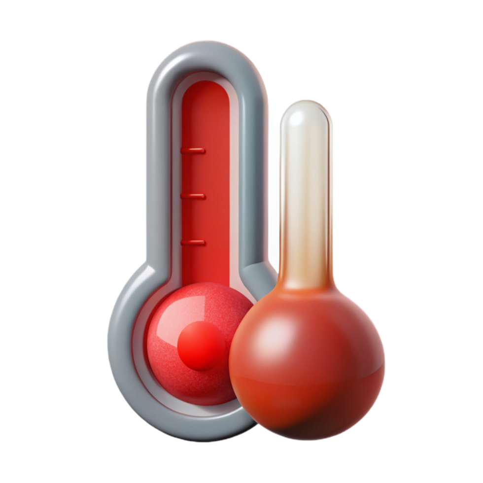 beautiful abstract Thermometer Showing High Temperature Red Hue Transparent Background exclusive png