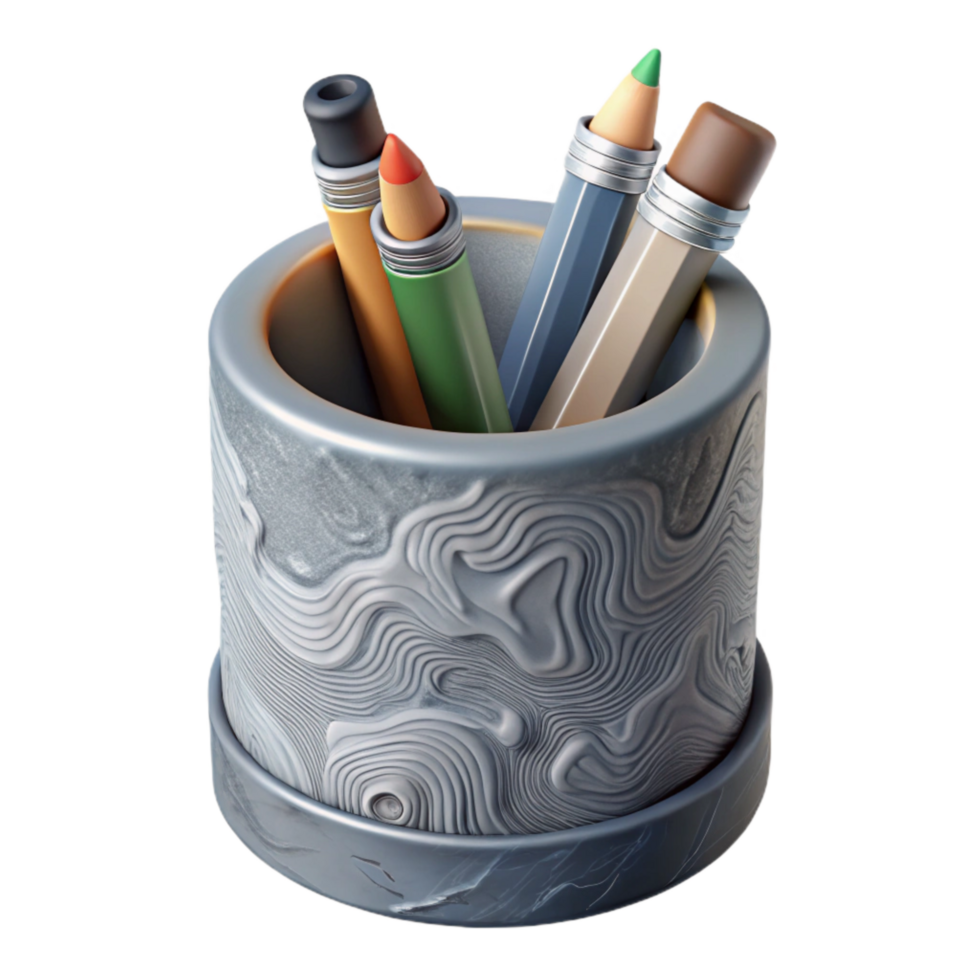 dramatic contemporary Tin Can Pencil Holder Desk Organizer Transparent Background genuine png