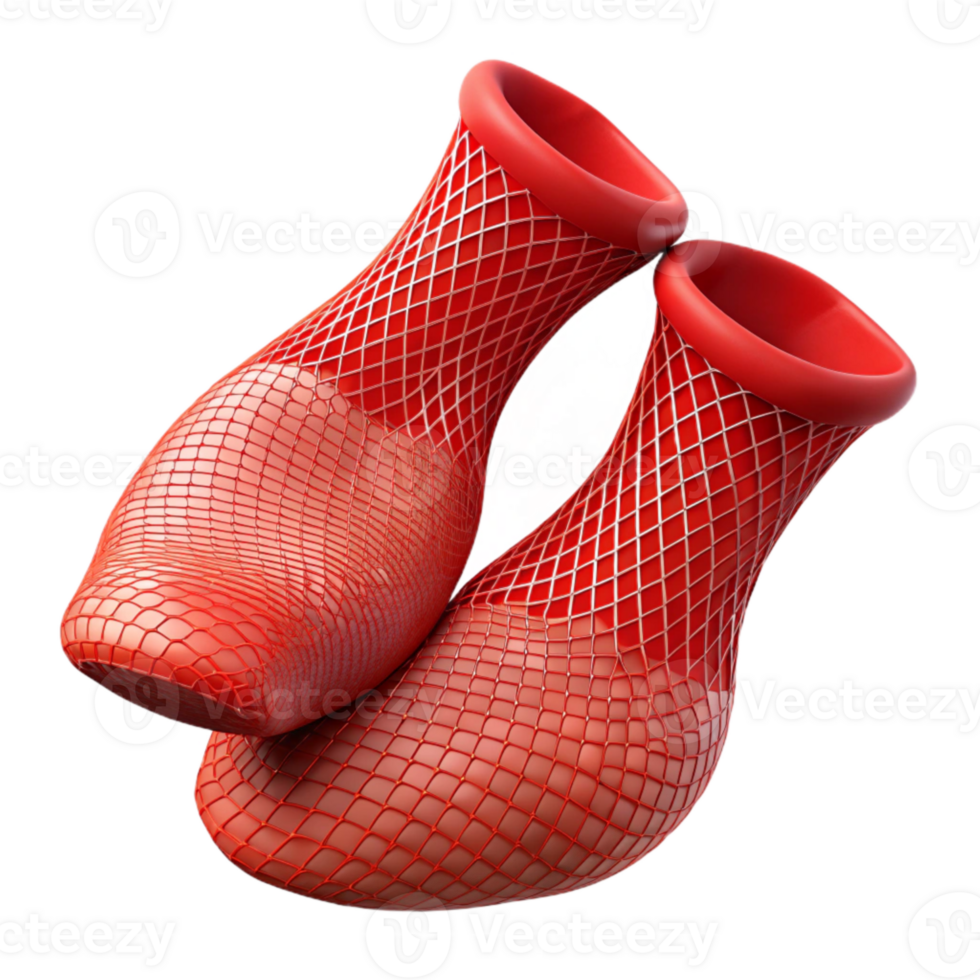 wonderful creative Torn Fishnet Stockings Red Isolated high quality png