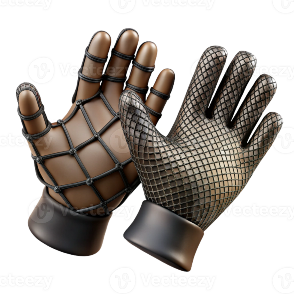 serene abstract Torn Fishnet Gloves Black Isolated Element high quality png