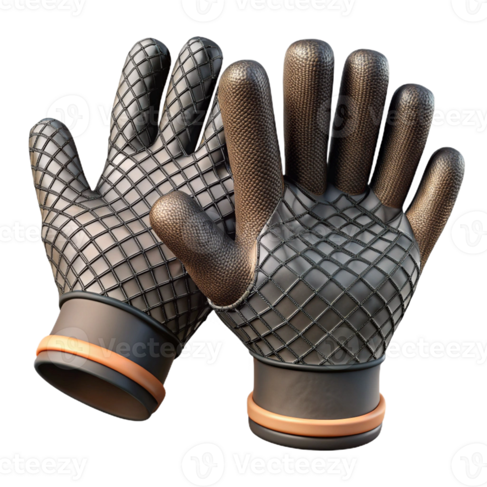 wonderful vintage Torn Fishnet Gloves Black Isolated Element authentic png