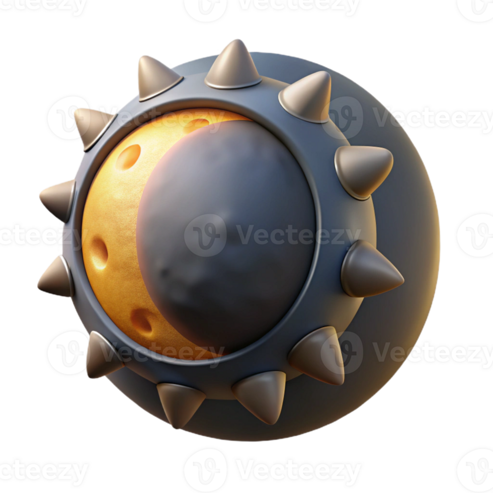 impressive artistic Total Eclipse Isolated with Corona Visible professional png