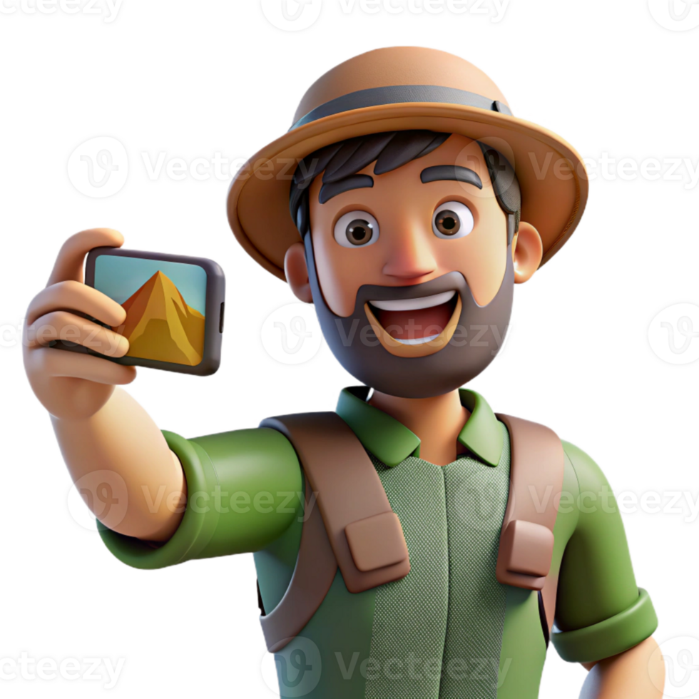 stunning traditional Tourist Taking Selfie with Scenic View Transparent professional png