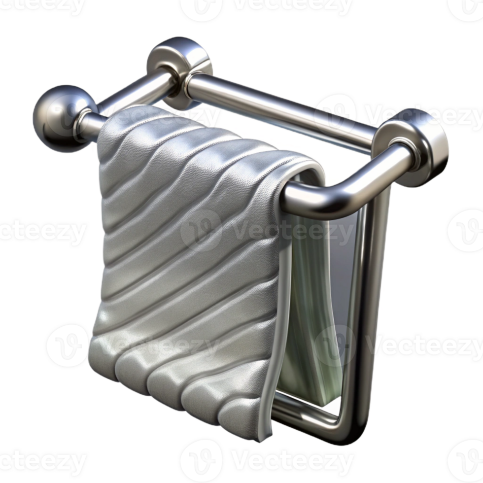 vibrant modern Towel Rack Chrome Finish Isolated original png