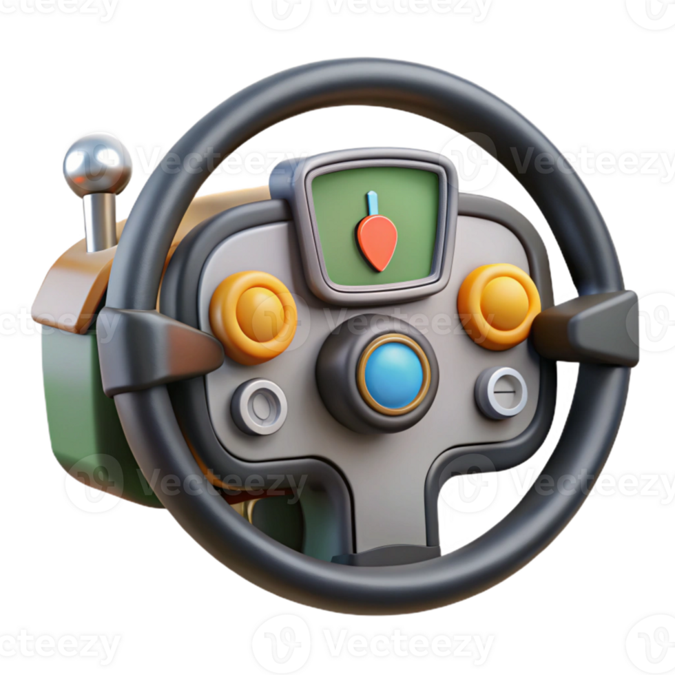 elegant vintage Tractor Dashboard with Gps Navigation Isolated professional png