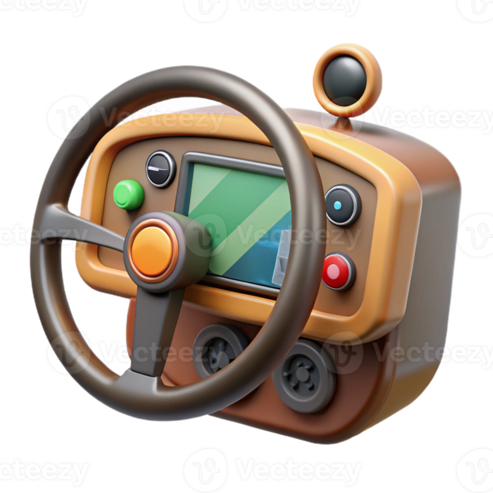 wonderful creative Tractor Dashboard with Gps Navigation Isolated detailed png