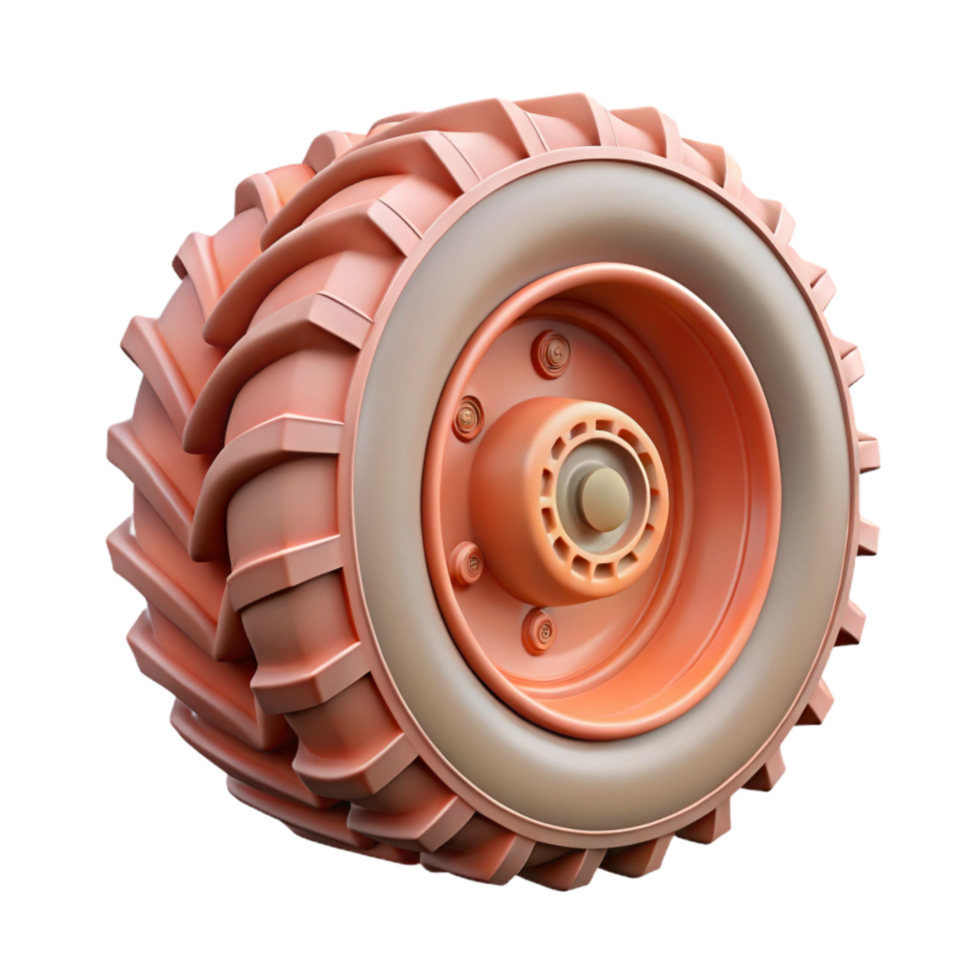 elegant minimalist Tractor Wheels in Field Close Up Cutout Element professional png