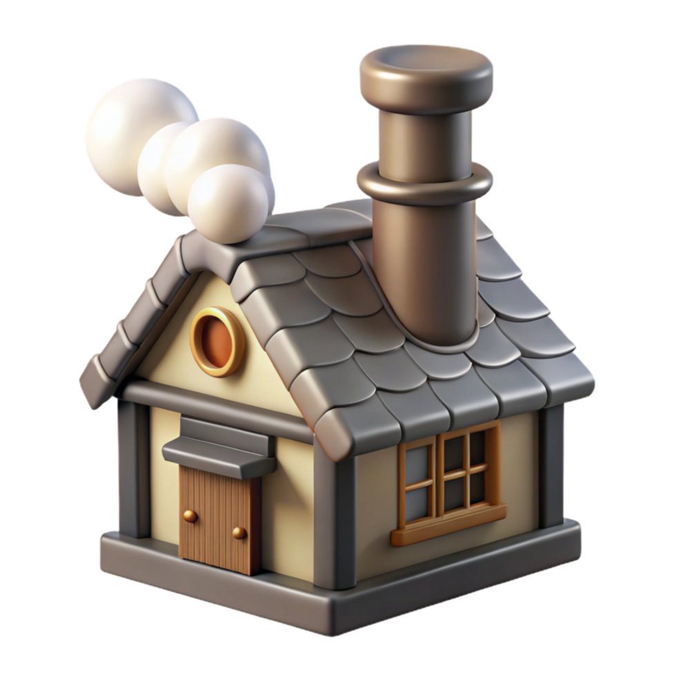 elegant creative Traditional Farmhouse Chimney Smoke Transparent Isolated png
