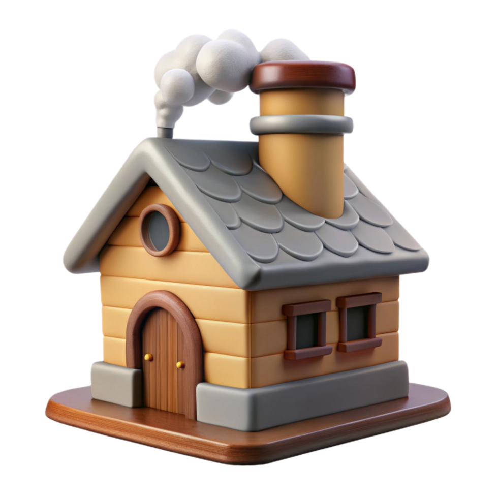 elegant artistic Traditional Farmhouse Chimney Smoke Transparent Isolated authentic png