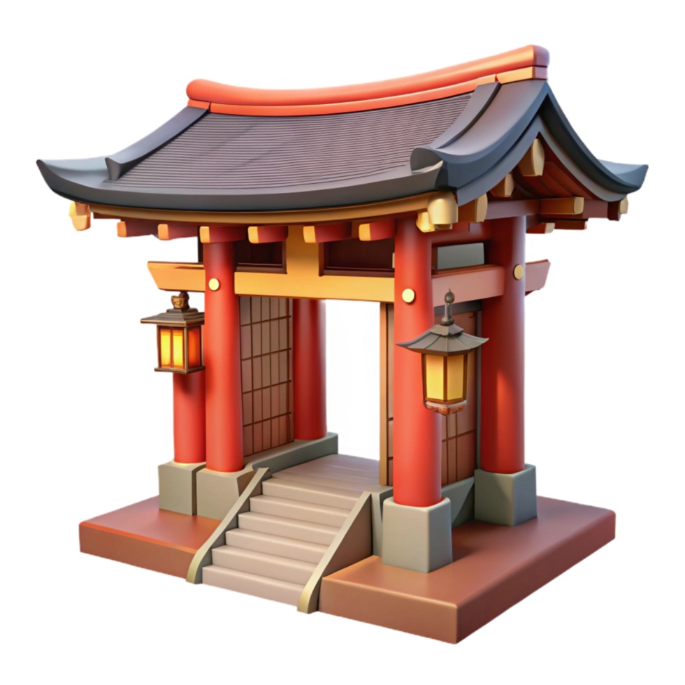 stunning artistic Traditional Japanese House Entrance Transparent professional png