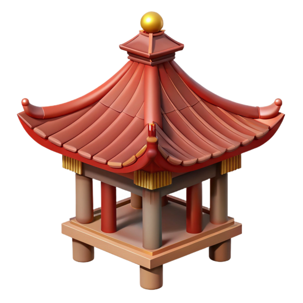 magnificent rustic Traditional Japanese Pagoda Roof Cutout with Shadows genuine png