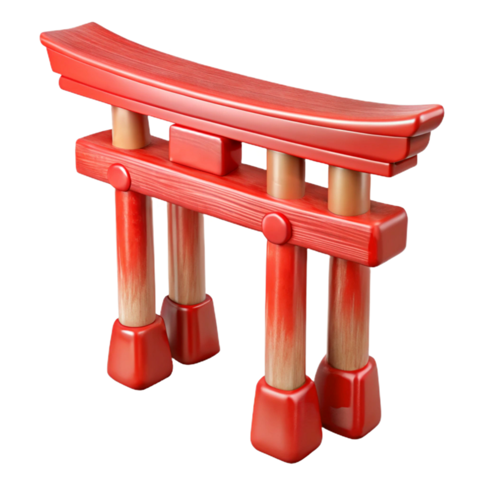 wonderful creative Traditional Japanese Torii Gate Red Paint Transparent Background professional png