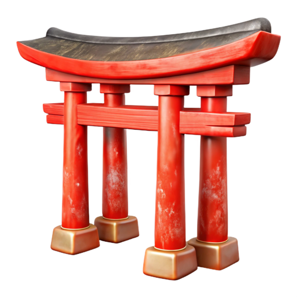 magnificent contemporary Traditional Japanese Torii Gate Red Paint Transparent Background high quality png