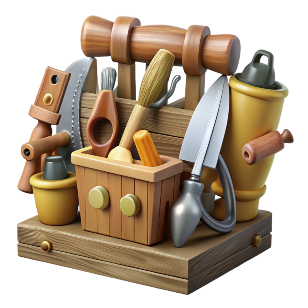 magnificent artistic Traditional Woodworking Tools Collection Cutout detailed png
