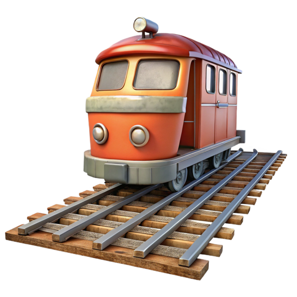dramatic traditional Train on Railway Tracks Isolated premium png