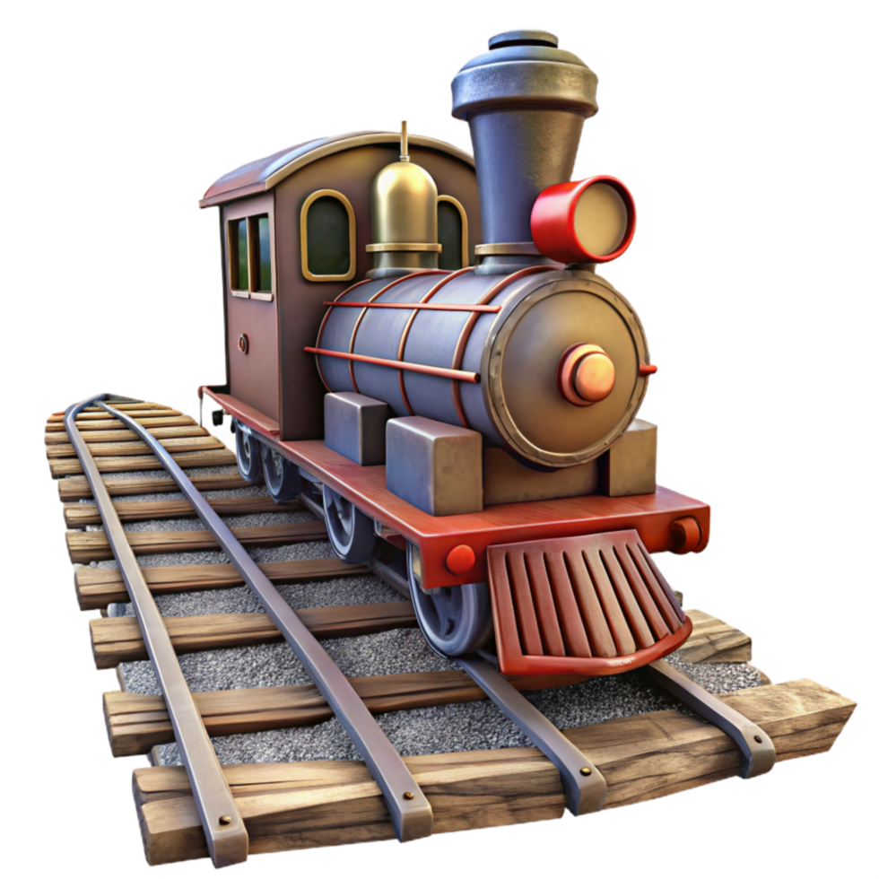 serene classic Train on Railway Tracks Isolated premium png