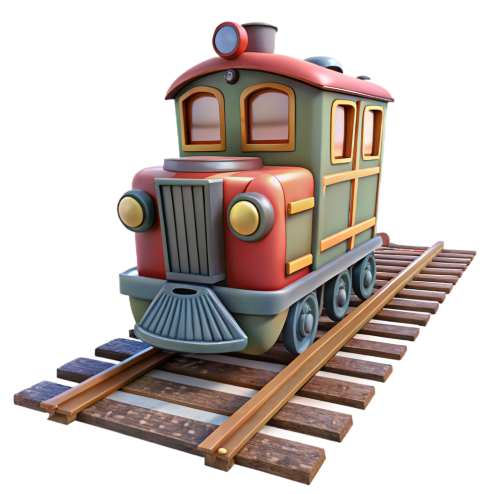 stunning contemporary Train on Railway Tracks Isolated png