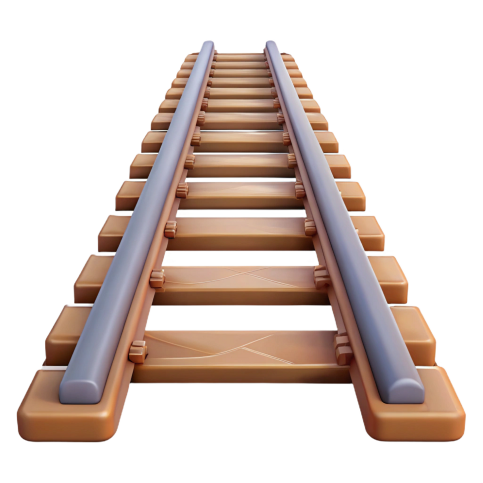 impressive contemporary Train Tracks Perspective View Transparent detailed png