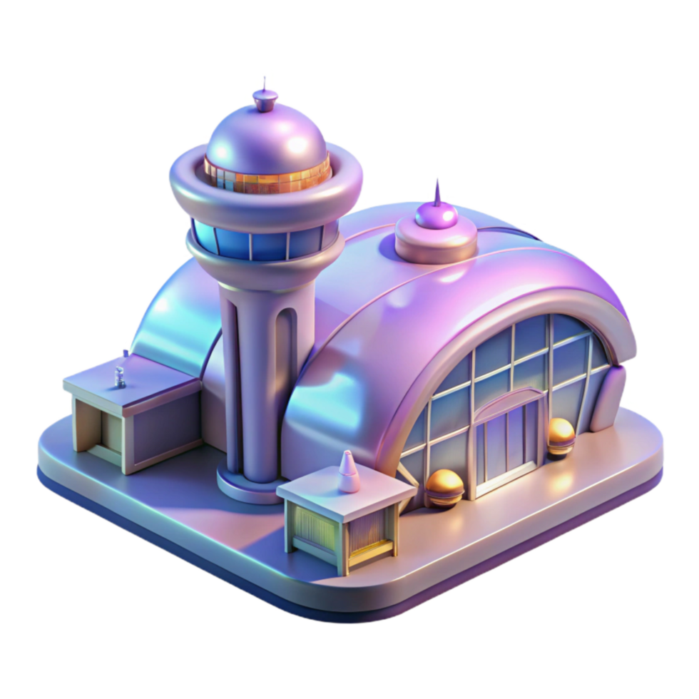 wonderful contemporary Transparent Background Futuristic Airport Terminal Isolated high quality png