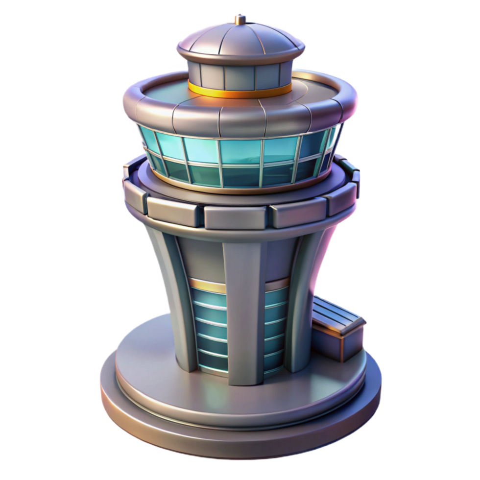 wonderful vintage Transparent Background Futuristic Airport Terminal Isolated original png