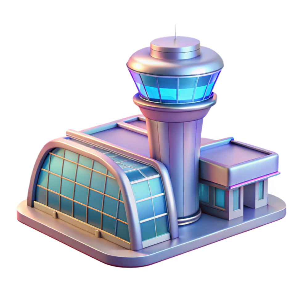 elegant classic Transparent Background Futuristic Airport Terminal Isolated authentic png