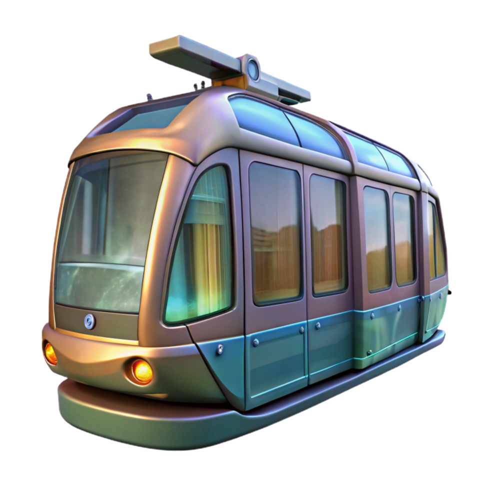 extraordinary classic Transparent Background Futuristic Tram Front View exclusive png