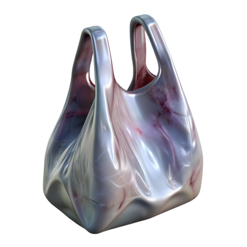 dramatic traditional Transparent Plastic Bag with Handle Cutout Isolated professional png