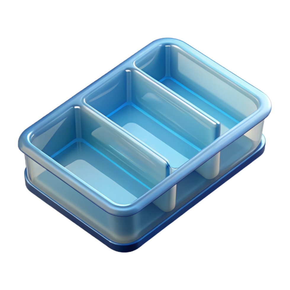 elegant classic Transparent Plastic Tray with Compartments Isolated original png