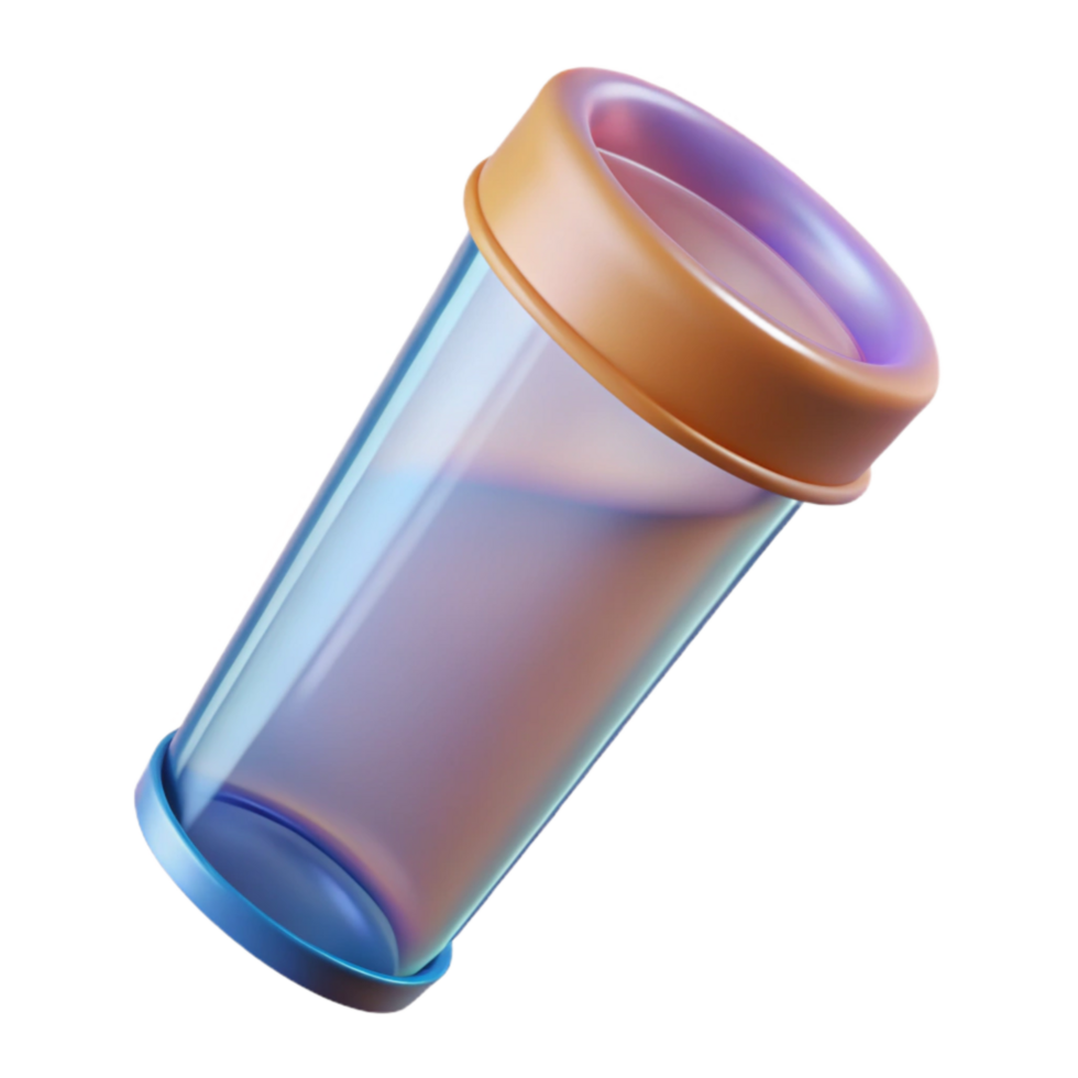 elegant rustic Transparent Plastic Tube with Flip Top Cap Isolated authentic png
