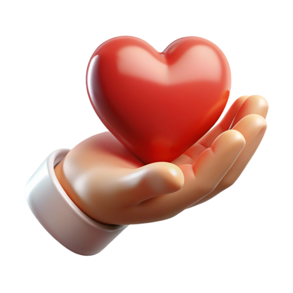 wonderful abstract Trauma Informed Care Icon Hand Holding Heart Isolated high quality png