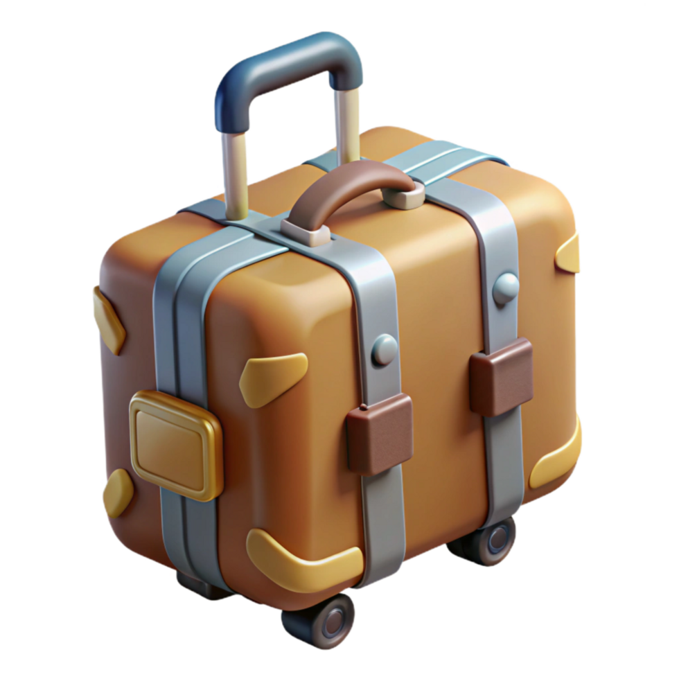 elegant rustic Travel Suitcase with Wheels Cutout high quality png