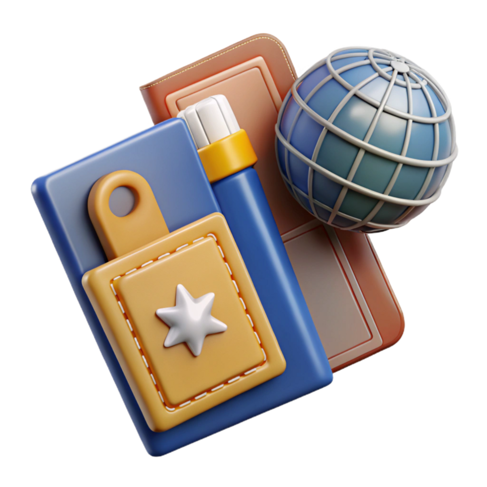 vibrant creative Travel Photography Passport and Tickets Cutout genuine png