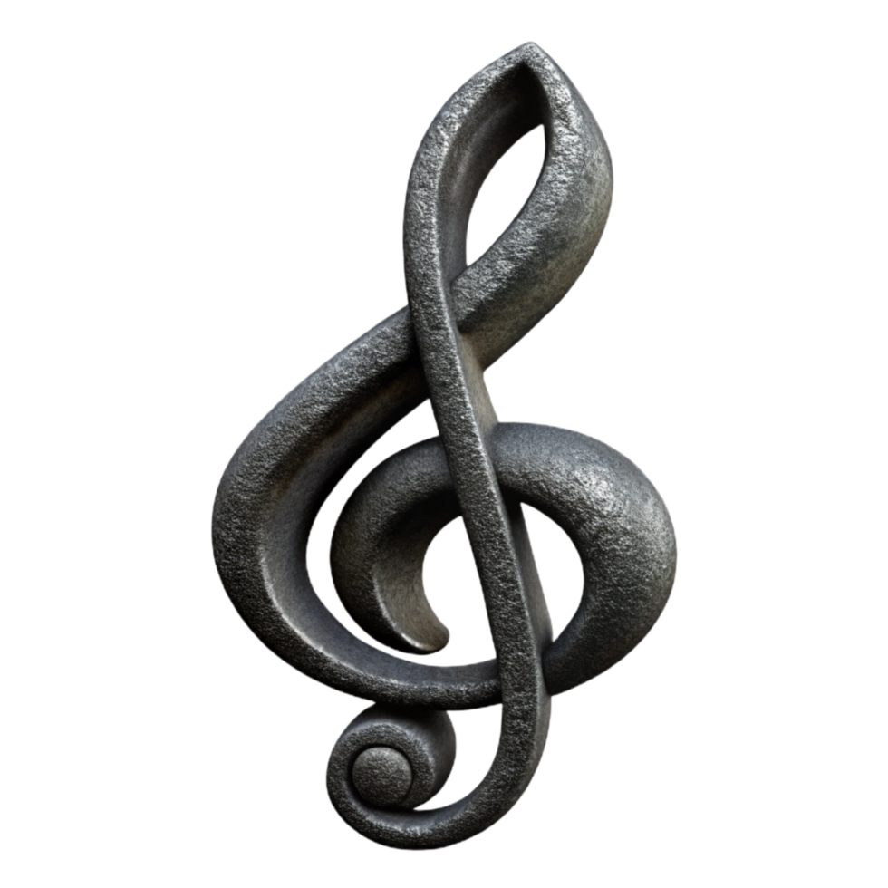 impressive artistic Treble Clef Black Ink Design Isolated high quality png