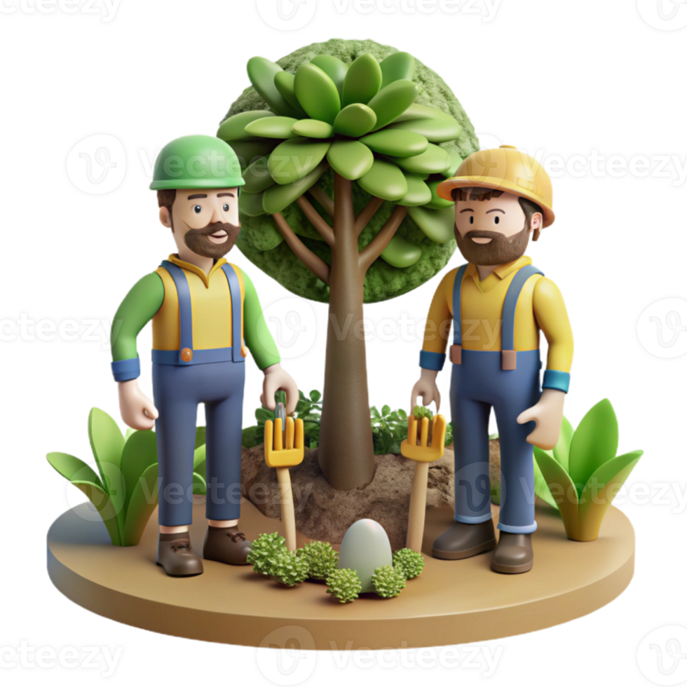beautiful abstract Tree Planting Volunteers Forest Setting Cutout png