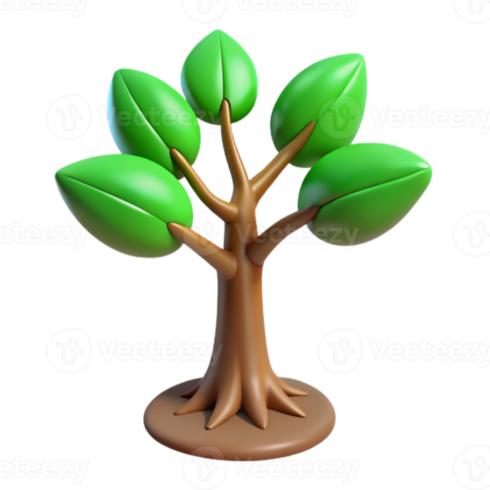 impressive minimalist Tree Sapling Green Leaves Cutout authentic png