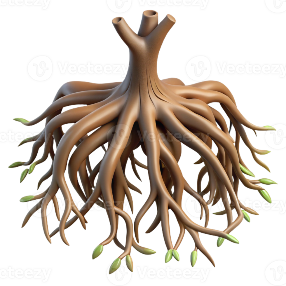 vibrant classic Tree Roots Close Up Isolated Element high quality png