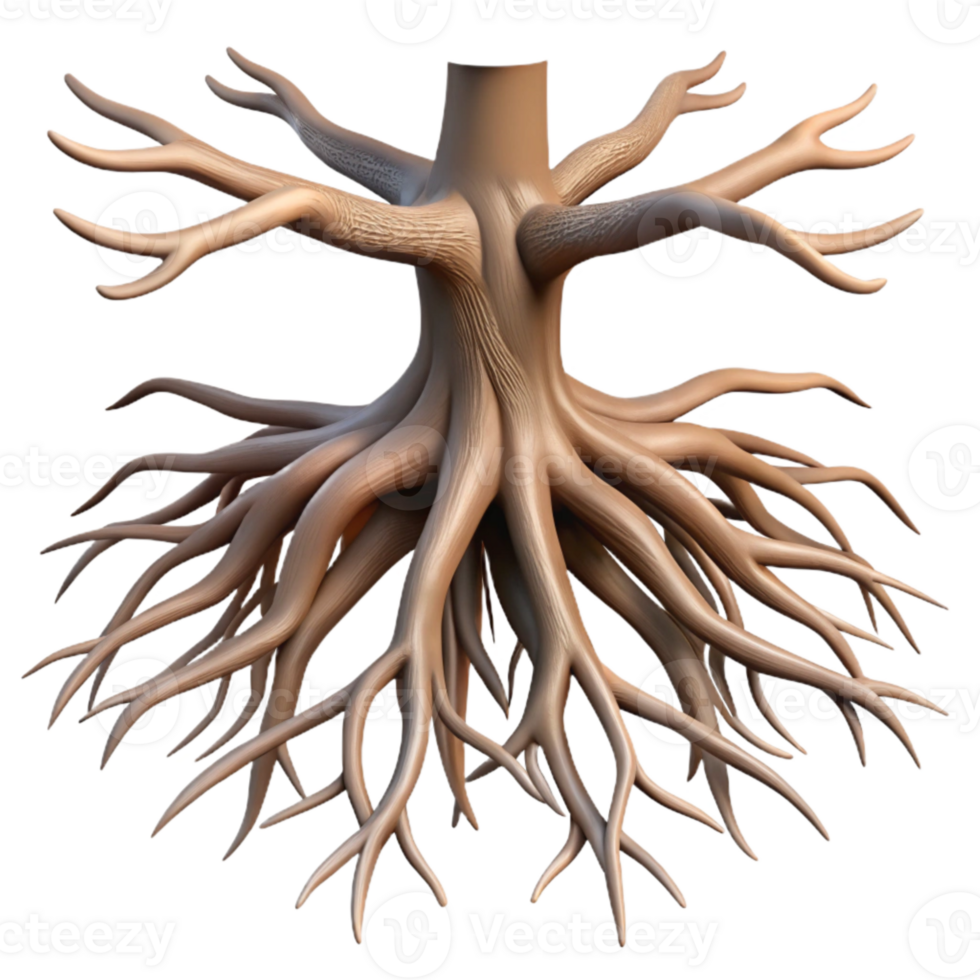 wonderful minimalist Tree Roots Close Up Isolated Element high quality png