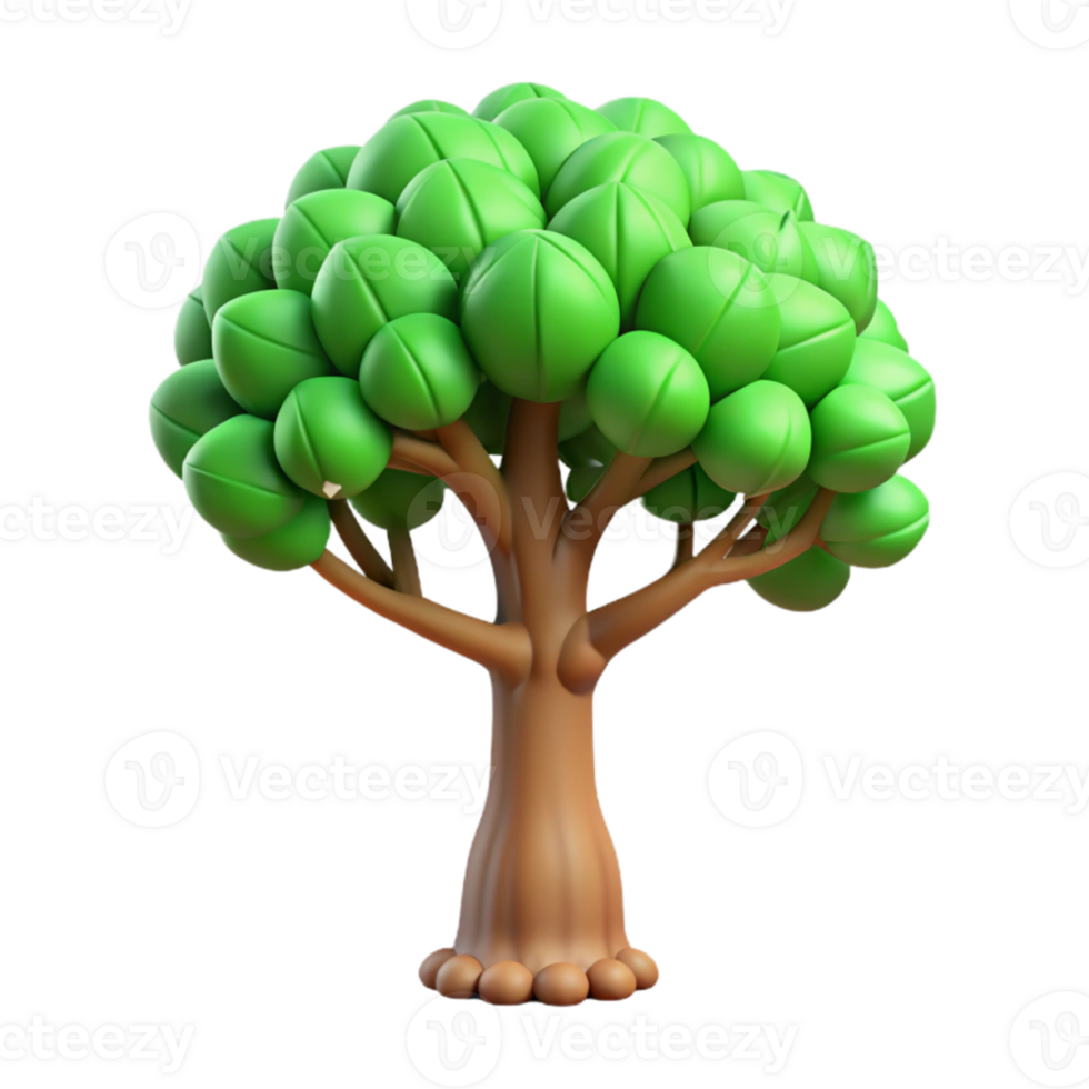 wonderful artistic Tree with Green Leaves Cutout Isolated png